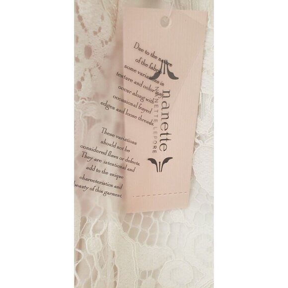 NWT $108 NANETTE LEPORE CANNOLI CREAM LONG LACE VEST SZ MEDIUM - Picture 10 of 12